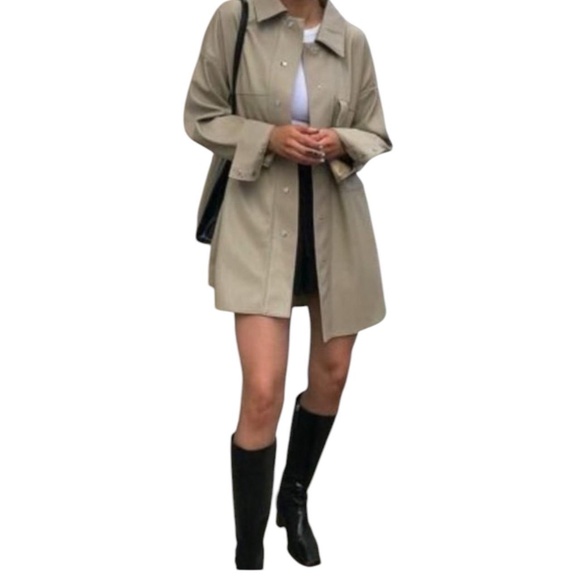 ✰zara faux leather overshirt✰ - Picture 2 of 5